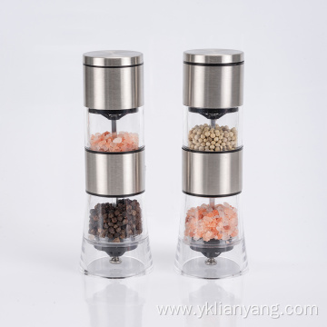 2 in 1 stainless steel manual pepper grinder